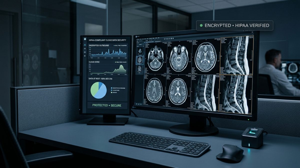 Seguridad en imágenes médicas DICOM con cumplimiento HIPAA, cifrado AES-256 y respaldo en la nube AWS